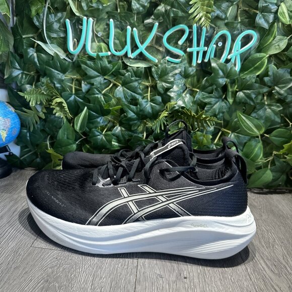 Asics Mens Gel Nimbus 27 Size 15 Black White  1011B958 Running Shoes main image 6